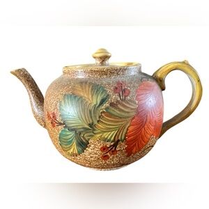 Vintage English Teapot with Leaf and Berry Design